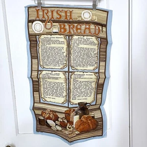 Vintage Irish Bread Recipes Linen Tea Towel by Linanne Ireland 28” x 18” Unused - Picture 1 of 10