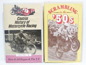 2x VINTAGE VHS - CASTROL History Of Motorcycle Racing & SCRAMBLING In The 50'S - Picture 1 of 2