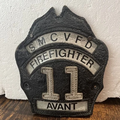 Vtg Leather Fire Helmet Front Firefighter South Montgomery County Fire Dep Texas - Image 1 of 4