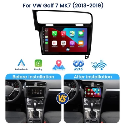 Autoradio Per VW Golf 7 MK7 2013-2017 Navi CarPlay Android 13 GPS DAB+DSP grigio - Immagine 1 di 4