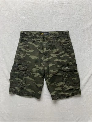 Pantalones Cortos de Carga Lee Para Hombres Talla 30 x 11 Verde Ejército Camuflados Bolsillos Exterior Salina Kansas Foto 1 de 4