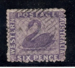WESTERN AUSTRALIA - SG. 51 ( a ) : 1863 / 1864 " 6d. DULL VIOLET " . - Picture 1 of 1