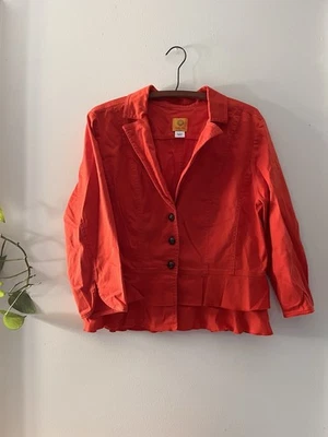 Ruby Rd. Chaqueta Mandarina Recortada Mangas 3/4 Y2K Cintura con Volantes Foto 1 de 4