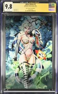 White Widow #8 CGC 9.8 JSA firmado Jamie Tyndall NYCC 2024 BEETLEJUICE Metal - Imagen 1 de 2