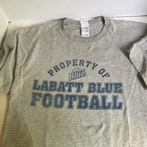 Vintage Property Of Labatt Blue Football FOL Heavy Cotton Heather Gray XL - Picture 1 of 8