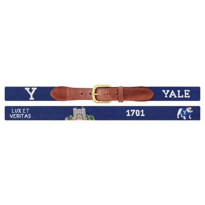 Novo Cinto Vintage Feito à Mão Needlepoint Yale University Icons Ivy League Marinha 36 - Imagem 1 de 2