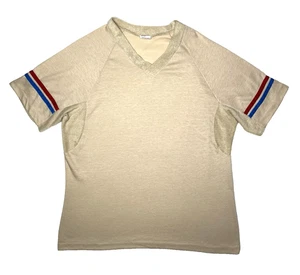 Camicia vintage Edwards of California Terry tessuto scollo a V uomo XL beige anni 70 discoteca - Foto 1 di 10