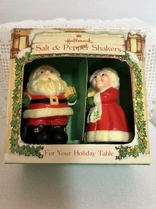 Vintage Hallmark Mr & Mrs Santa Claus Salt And Pepper Shakers In Box - Picture 1 of 6