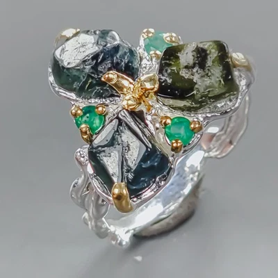 Vintage ring Natural Tourmaline Ring 925 Sterling Silver Size 7 /R437160 - Image 1 of 4