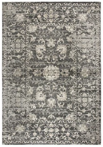 2x7 Rizzy Rugs Gray Floral Faded Distressed Runner PN6986 - Aprx 2' 3" x 7' 7" - Picture 1 of 2