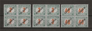 Hungary 1918 Sc# J45 J46 J48 Koz Tarsasag Postage due blocks 4 MNH - Picture 1 of 1