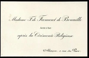 cdv carte de visite de Madame F. de FROMONT de BOUAILLE . Alençon - Imagen 1 de 1