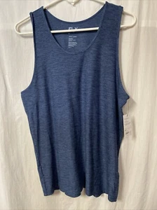 FLX Men's Size Small Navy Heather Travel/Leisure Pullover Active Tank Top - Picture 1 of 4