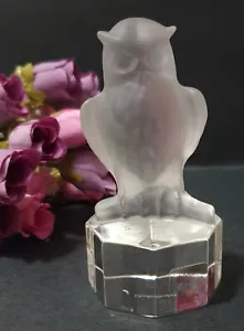🦉Vintage Goebel Frosted Crystal Owl Figurine or Paper Weight - Picture 1 of 7