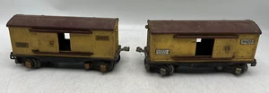 Lot of 2 Prewar Lionel Lines O Gauge Train Yellow No. 655 Boxcar Freight Cars - Picture 1 of 11