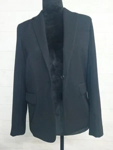 Vince Damen lässiger klassischer schwarzer Blazer mit einem Knopf Größe 2 - Bild 1 von 3