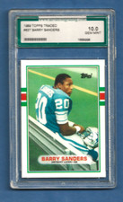 BARRY SANDERS HOF 1989 TOPPS TRADED ROOKIE CARD #83T ADVANCE GRADING GEM 10 LION