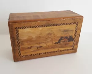 Alte Holzschatulle mit Schiebeverschluss Magische Box Japan - Bild 1 von 1