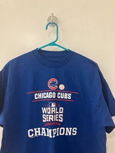 Chicago Cubs 2016 blue baseball cotton t shirt adult Large NWT NEW - Picture 1 of 1
