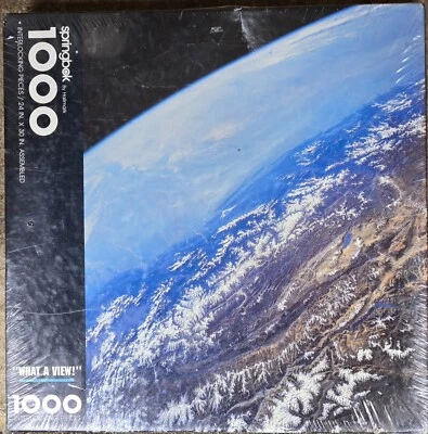 Vintagec Springbok 1000 Piece What A View Jigsaw Puzzle NASA Hallmark Earth ISS - Image 1 of 4