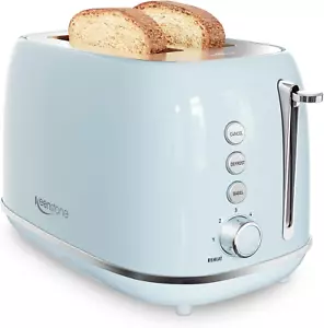 Retro Blue 2-Slice Stainless Steel Toaster with Extra Wide Slots & 6 Settings - Picture 1 of 12