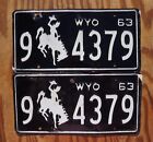 1963 WYOMING License Plate Plates PAIR / SET