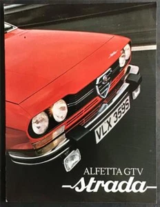 ALFA ROMEO ALFETTA GTV STRADA Car Sales Brochure c1977 - Picture 1 of 4