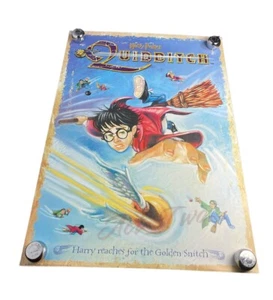 Vintage 2001 Harry Potter Quidditch Original 25”x36” Poster Golden Snitch UK - Bild 1 von 5