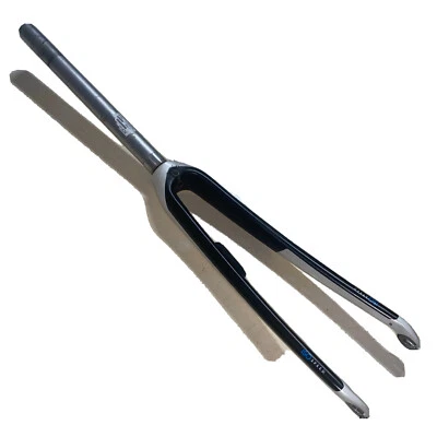 Trek ISO speed Carbon Fiber Road Bicycle Fork 700c 1 1/8th” x 325mm White Black - Image 1 of 4