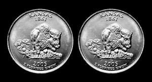 2005 P + D Kansas US State Quarters Two Coins Set BU From Mint Rolls - Picture 1 of 2