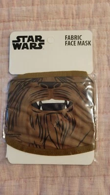 Máscara facial de tela Star Wars Chewbacca niños niños talla masticable wookie nueva Foto 1 de 2