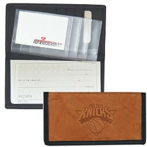 New York Knicks Leather and Nylon Embossed Checkbook Cover [NEW] NBA Wallet Cover