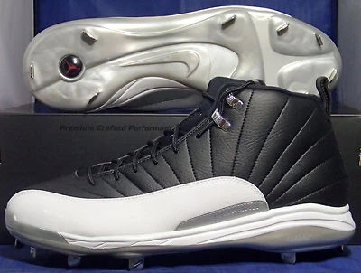 Botines de béisbol Nike Air Jordan XII 12 retro de metal negros talla 16 (625221-012) Foto 1 de 4