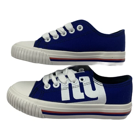 New York Giants FOCO Youth Canvas Fashion Shoes Blue White Size 11 - 12 New Cover