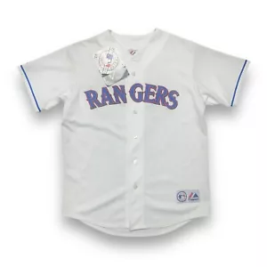 NOS Texas Rangers Majestic Brad Wilkerson #6 Baseball MLB Trikot Gr. L Vintage Neu mit Etikett - Bild 1 von 10