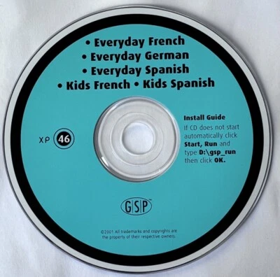 Learn Everyday French / German / Spanish (Letts PC CD-ROM, 2001) XP GSP Computer - Image 1 of 2