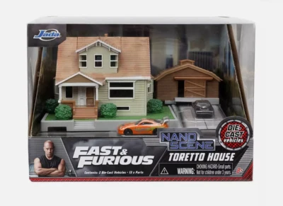 Jada Fast & Furious Nano: Toretto House Diorama Set with 2 Cars & Accessories - Image 1 of 4