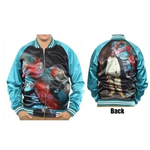 B.I.G BIGGIE SMALLS BOMBER JACKET SMALL SIZE TURQUOISE BRAND NEW - Picture 1 of 3