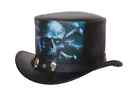 Top Hat Evil Eye Skull Leather Top Hat, Steampunk Top Hat, Gothic Top hat Biker