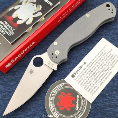 Spyderco Paramilitary 2 Maxamet C81GPDGY2 Gray G10 Handles PM2 Authorized Dealer - Image 1 of 4