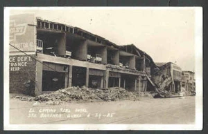 1925 RPPC* Disaster El Camino Real Hotel Completely Destroyed By See Info - Picture 1 of 1