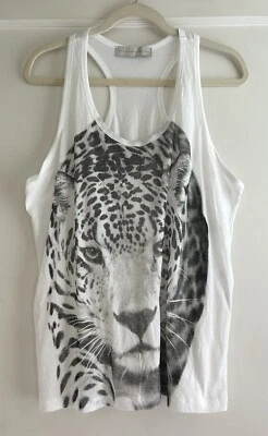 Stella McCartney Tiger Face White Tank Top Size 40 - Image 1 of 3
