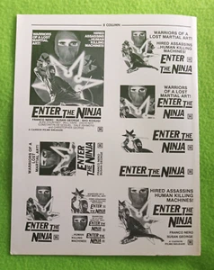 "Enter The Ninja" Original Movie Ad Clip Art 1981 (Uncut) - Picture 1 of 3