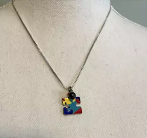 Retired Vantel Pearls Autism Awareness Necklace~New 6.5 MM Black Pearl - Picture 1 of 7