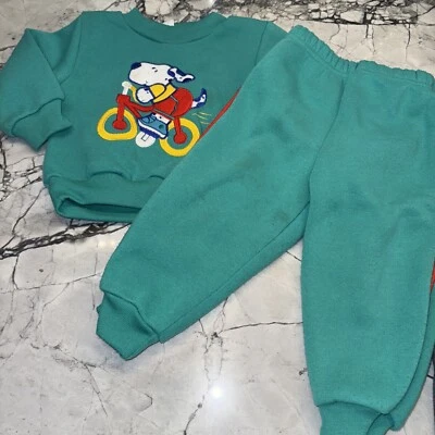 Sudadera Sears Vintage Bebé 24 Meses Perro Bicicleta Verde Rojo Amarillo Foto 1 de 4