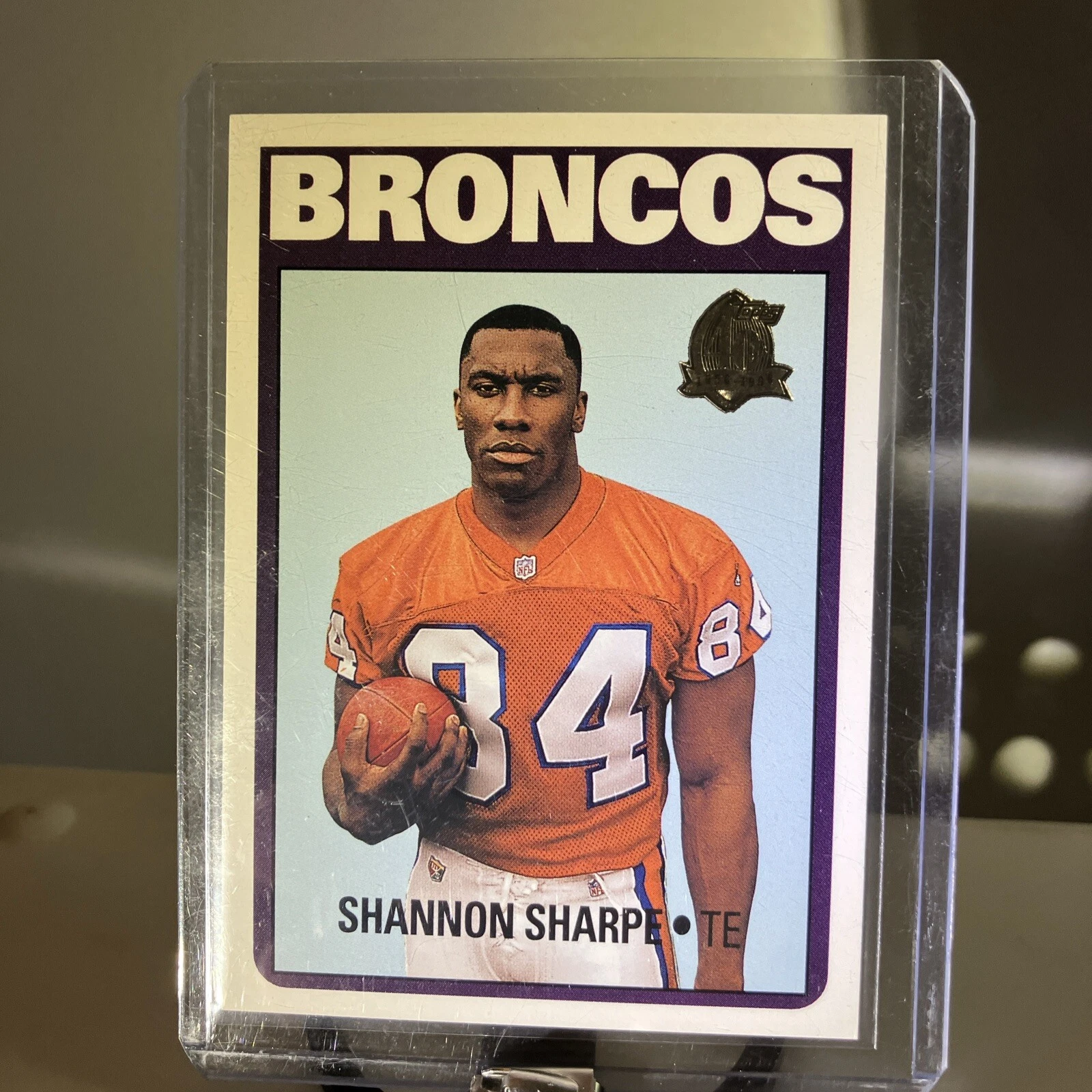 1996 TOPPS CHROME SHANNON SHARPE 40TH ANNIVERSARY DENVER BRONCOS CARD NUMBER 17