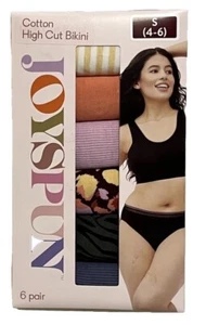Joyspun High Cut Bikini Panties Underwear 6 Pair Pack Tag-less Small (4-6) NWT - Picture 1 of 7