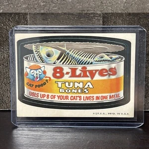 1973 Topps Wacky Packs 2nd Series 8-Lives Tuna Bones tan back - Picture 1 of 2