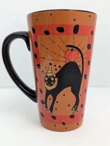 Tazza da tè caffè latte alto gatto Halloween Sharon Bloom dipinta a mano usata in ottime condizioni - Foto 1 di 10
