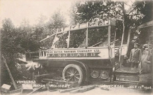 Vanguard Autounfall Postkarte 1906 London Motor Omnibus Company Ltd - Bild 1 von 2